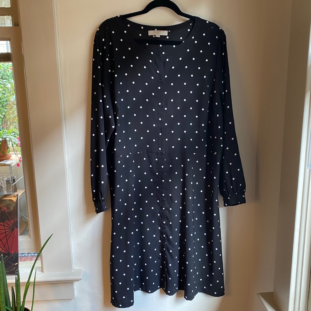 LOFT Plus Long Sleeve Shirt Dress